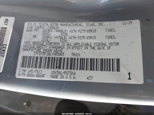 5TFDY5F10LX905065 Toyota Tundra Sr5