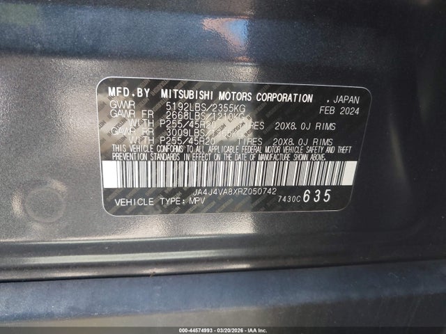Aukcja sprzedaży 2024 Mitsubishi Outlander Se 2.5 S-awc/se Black Edition S-awc/se Black Edition W/pano Roof S-awc/se Ralliart S-awc, vin: JA4J4VA8XRZ050742, numer aukcji: 44574993