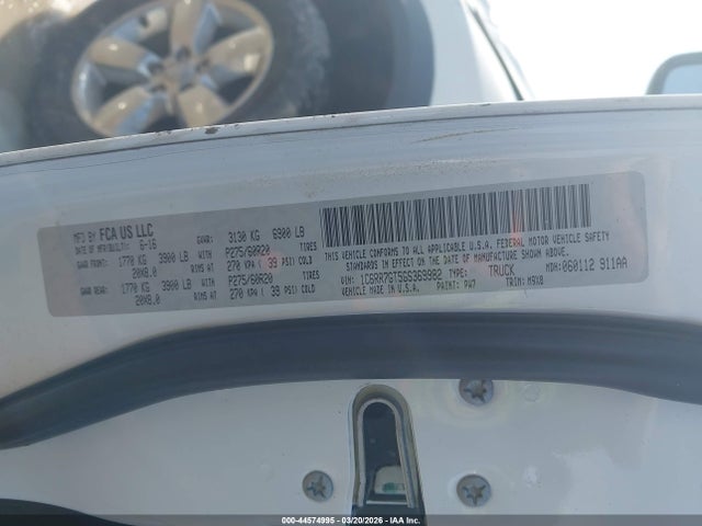 Продаж на аукціоні авто 2016 Ram 1500 Big Horn, vin: 1C6RR7GT5GS369982, номер лоту: 44574995