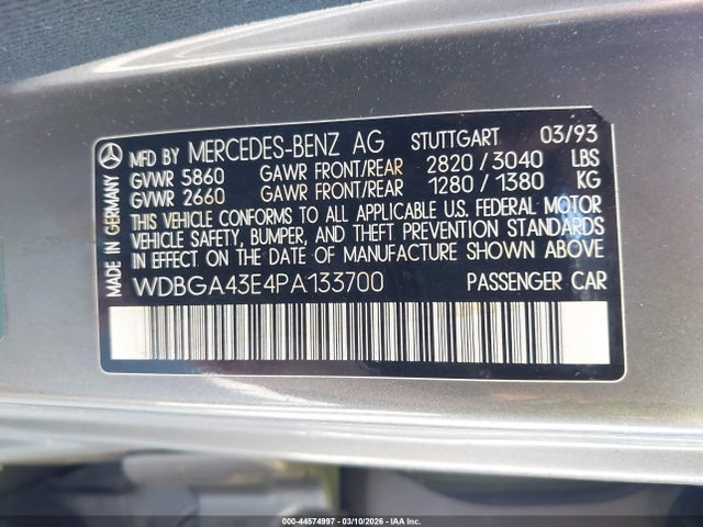 1993 MERCEDES-BENZ 400 WDBGA43E4PA133700 Photo 8
