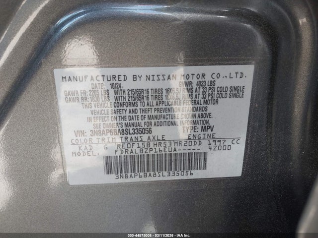 3N8AP6BA8SL335056 Nissan Kicks S Fwd