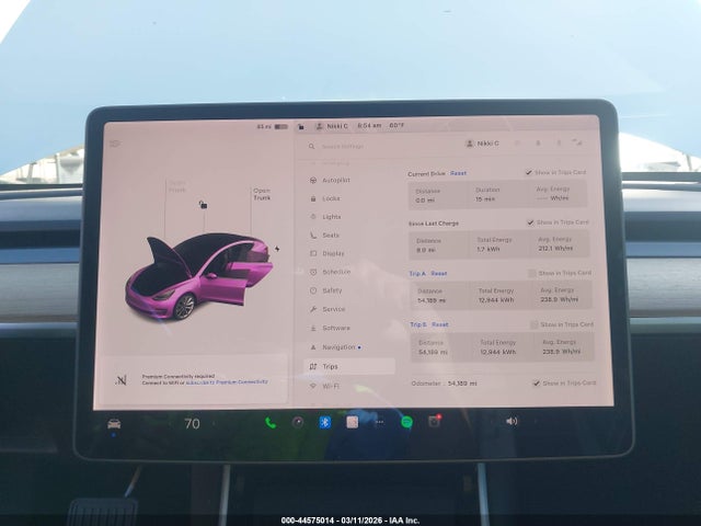 2020 Tesla Model 3 მანქანა იყიდება აუქციონზე, vin: 5YJ3E1EA9LF806348, აუქციონის ნომერი: 44575014