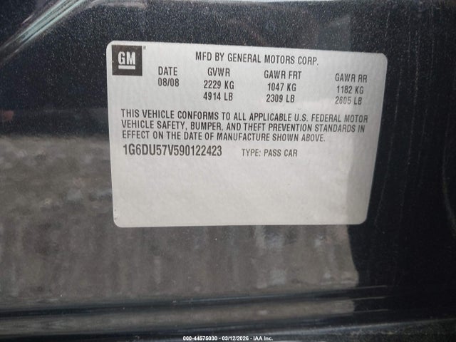 2009 CADILLAC CTS 1G6DU57V590122423 Photo 8