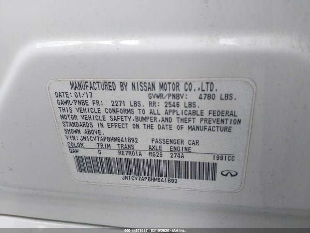 2017 INFINITI Q50 JN1CV7AP8HM641892 Photo 8