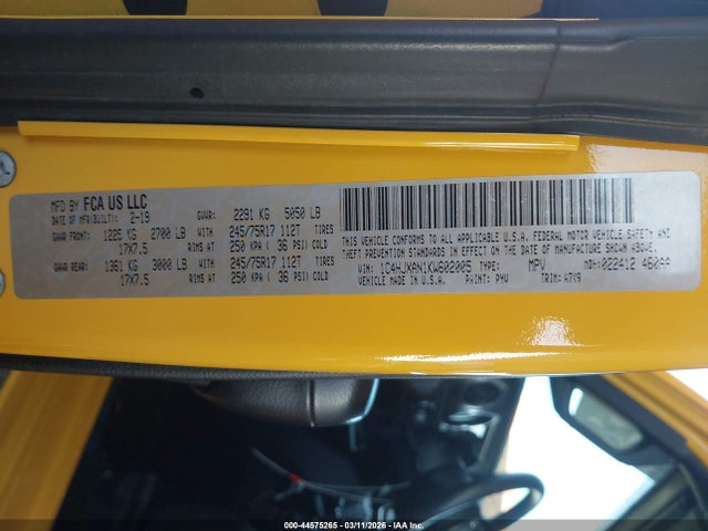 2019 JEEP WRANGLER 1C4HJXAN1KW602005 Photo 8