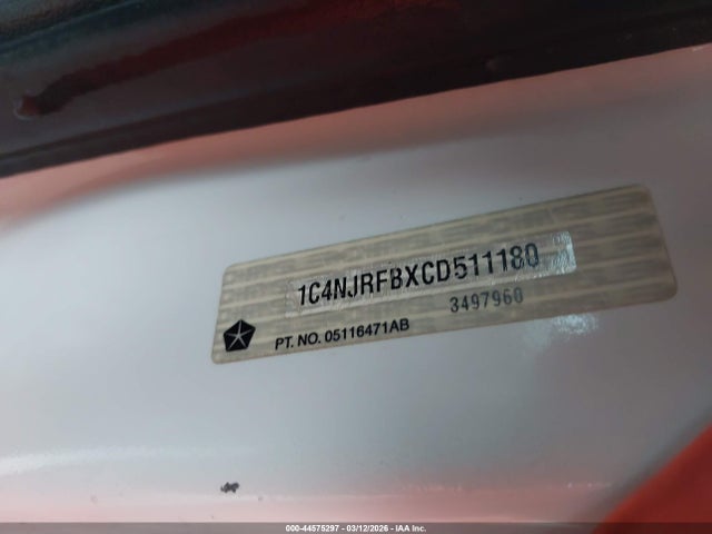 Aukcja sprzedaży 2012 Jeep Patriot Latitude, vin: 1C4NJRFBXCD511180, numer aukcji: 44575297