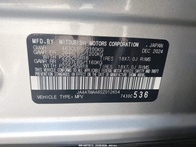 2025 MITSUBISHI ECLIPSE CROSS JA4ATWAA8SZ012654 Photo 8