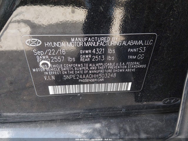 Hyundai SONATA ECO 2017 5NPE24AA0HH503248 Image 9