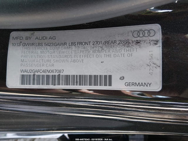 Продаж на аукціоні авто 2014 Audi A7 3.0t Premium Plus, vin: WAU2GAFC4EN067087, номер лоту: 44575343