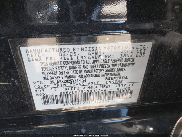 Nissan SENTRA SV 2025 3N1AB8CV2SY318024 Image 9