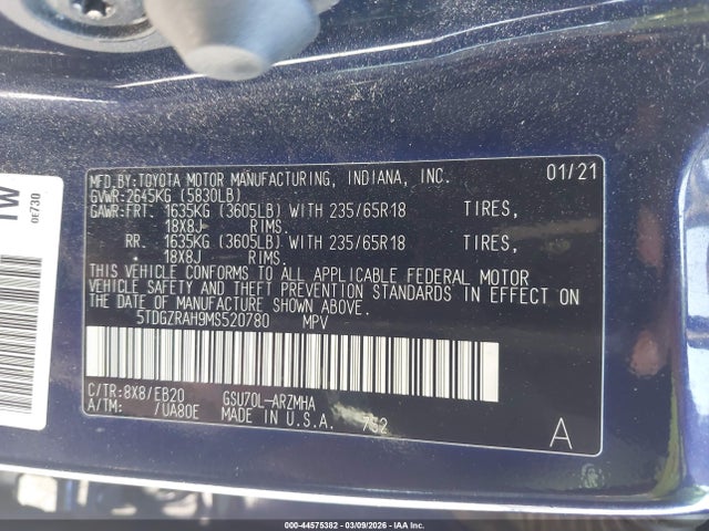 2021 TOYOTA HIGHLANDER 5TDGZRAH9MS520780 Photo 8