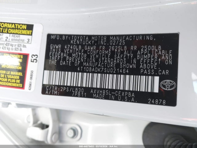 2025 TOYOTA CAMRY 4T1DBADK7SU021464 Photo 8