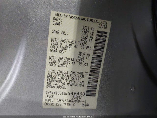 2018 NISSAN TITAN 1N6AA1E54JN546460 Photo 8