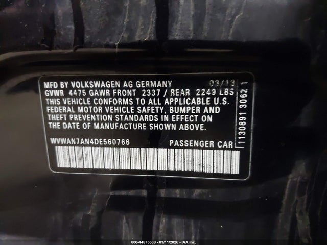 2013 VOLKSWAGEN CC WVWAN7AN4DE560766 Photo 8
