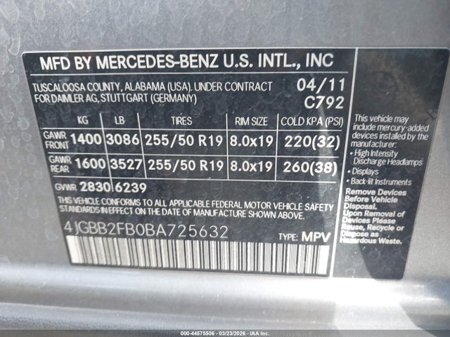 2011 MERCEDES-BENZ ML 350 BLUETEC 4JGBB2FB0BA725632 Photo 8