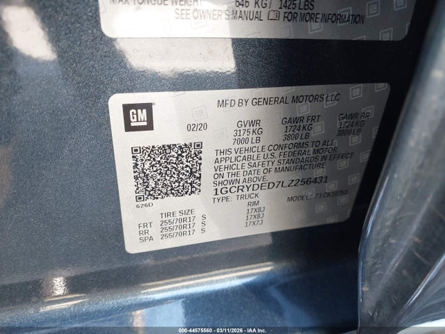 1GCRYDED7LZ256431 Chevrolet Silverado 1500 4wd Standard Bed Lt