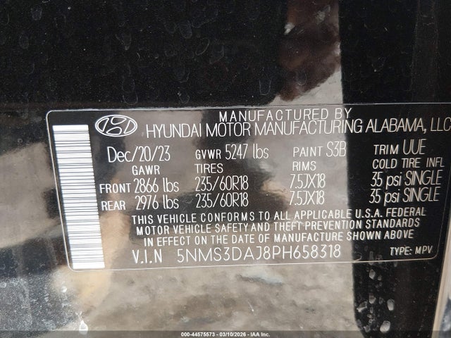 Hyundai Santa Fe Sel 2023 5NMS3DAJ8PH658318 Image 9