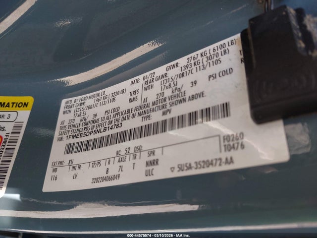 2022 FORD BRONCO 1FMEE5DP5NLB14783 Photo 8