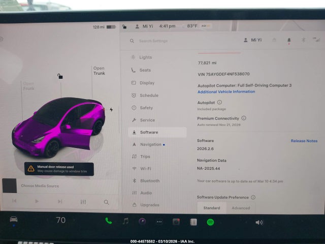 Продажа на аукционе авто 2022 Tesla Model Y Performance Dual Motor All-wheel Drive, vin: 7SAYGDEF4NF538070, номер лота: 44575582