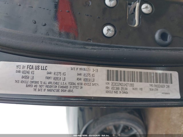 44575598 :رقم المزاد ، 2C3CDZAG3JH271993 vin ، 2018 Dodge Challenger Sxt مزاد بيع