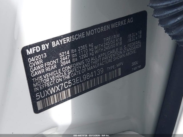 2014 BMW X3 5UXWX7C53EL984139 Photo 8