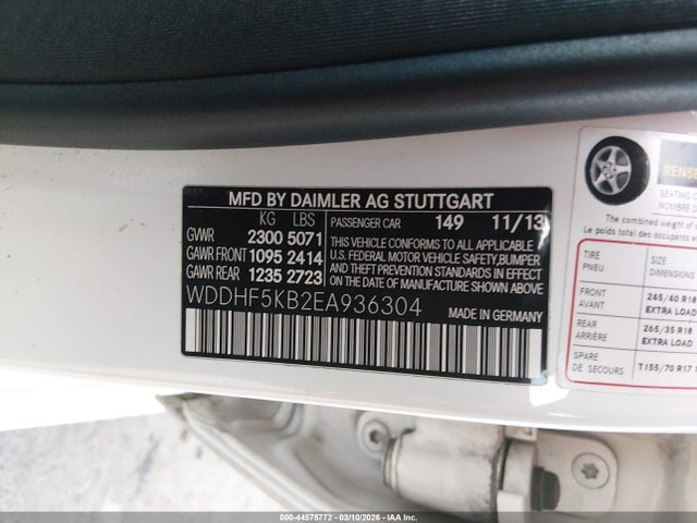 Aukcja sprzedaży 2014 Mercedes-benz E 350, vin: WDDHF5KB2EA936304, numer aukcji: 44575772