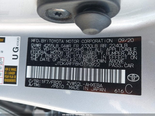 Toyota Prius Prime Le 2021 JTDKAMFP8M3170922 Image 9