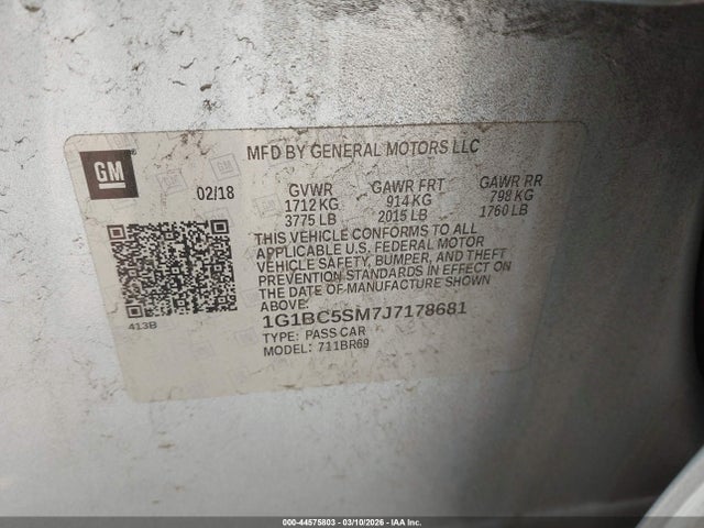 Chevrolet Cruze Ls Auto 2018 1G1BC5SM7J7178681 Image 9