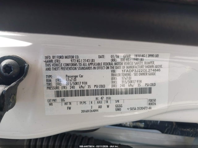 Ford Focus Titanium 2016 1FADP3J22GL274846 Image 9