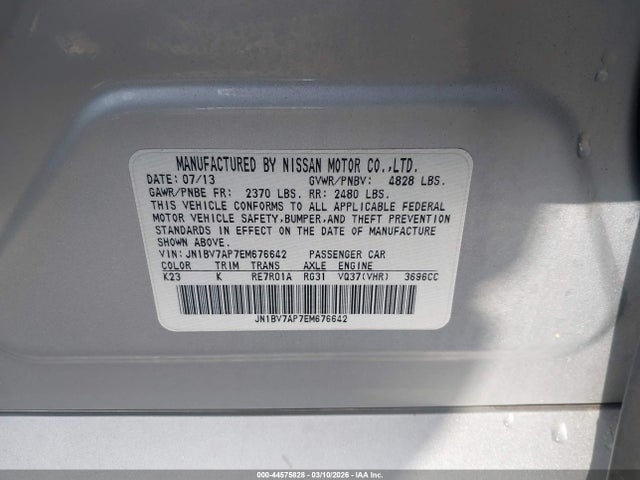 Продаж на аукціоні авто 2014 Infiniti Q50 Premium, vin: JN1BV7AP7EM676642, номер лоту: 44575828