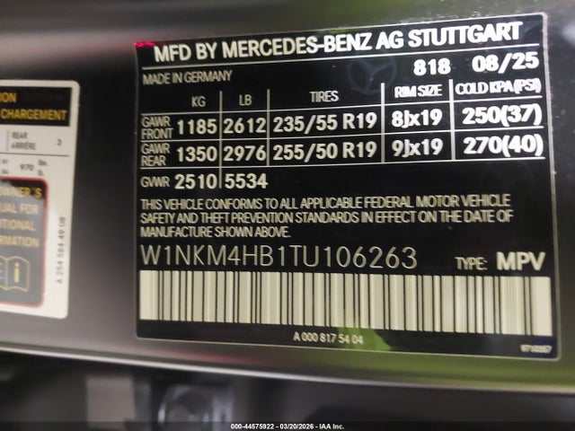 Продажа на аукционе авто 2026 Mercedes-benz Glc 300, vin: W1NKM4HB1TU106263, номер лота: 44575922