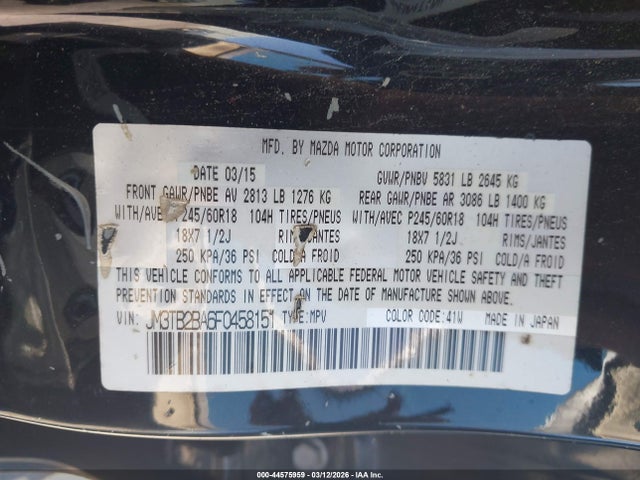 2015 MAZDA CX-9 JM3TB2BA6F0458151 Photo 8