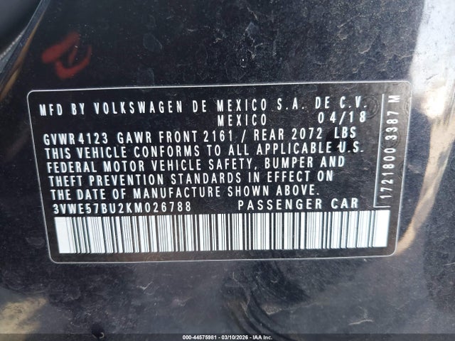 2019 VOLKSWAGEN JETTA 3VWE57BU2KM026788 Photo 8