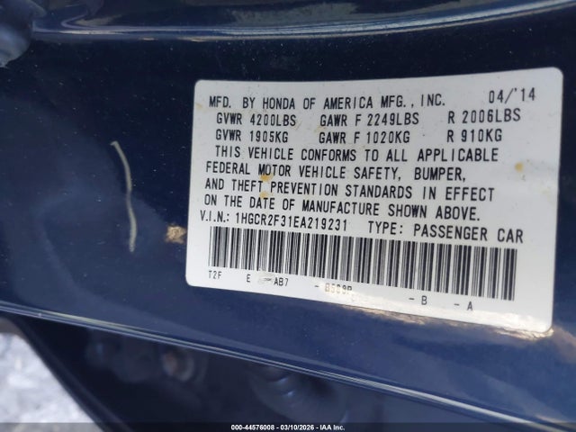 Honda ACCORD LX 2014 1HGCR2F31EA219231 Image 9
