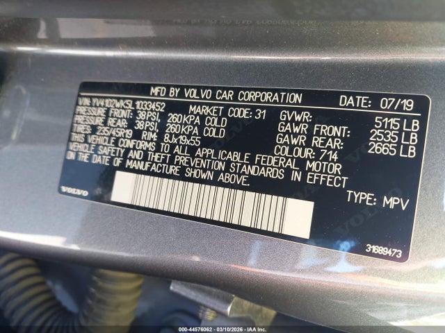 2020 VOLVO V60 CROSS COUNTRY YV4102WK5L1033452 Photo 8