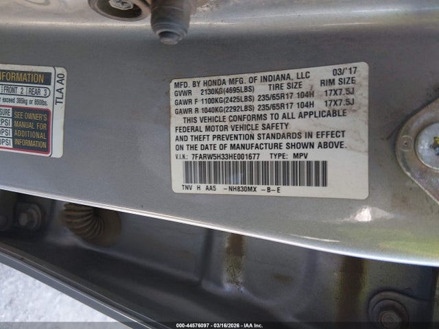 2017 HONDA CR-V 7FARW5H33HE001677 Photo 8