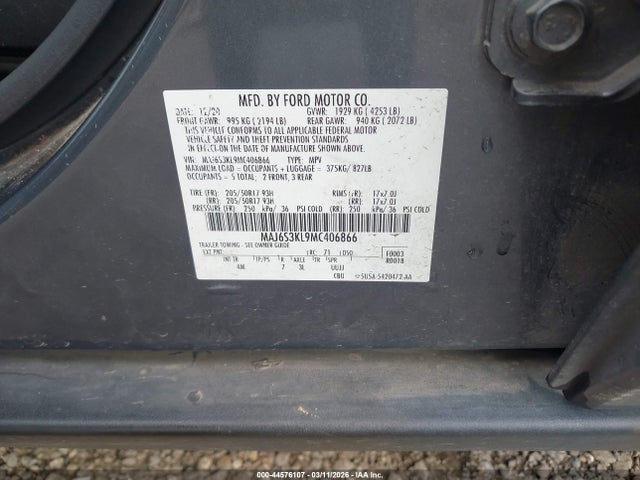 2021 FORD ECOSPORT MAJ6S3KL9MC406866 Photo 8