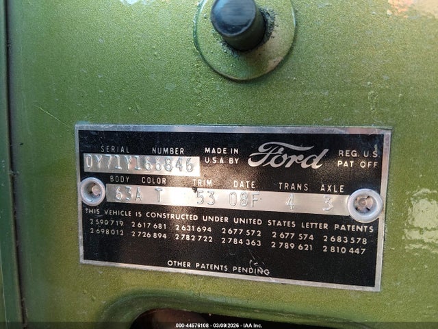Продажа на аукционе авто 1960 Ford Thunderbird, vin: 0Y71Y166846, номер лота: 44576108
