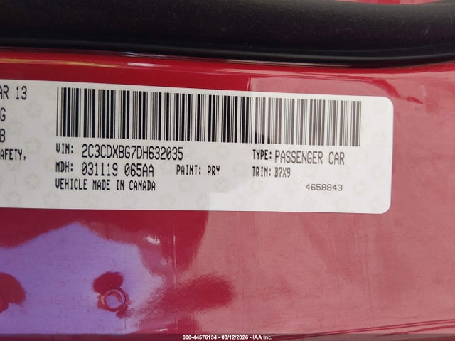 Продажа на аукционе авто 2013 Dodge Charger Se, vin: 2C3CDXBG7DH632035, номер лота: 44576134