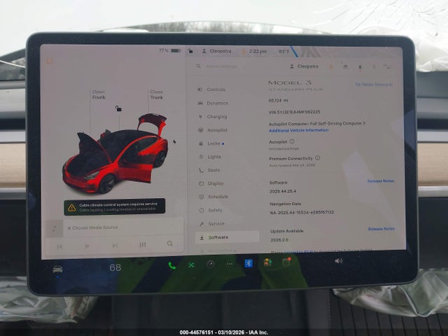 5YJ3E1EA4MF982225 Tesla Model 3 Standard Range Plus Rear-wheel Drive