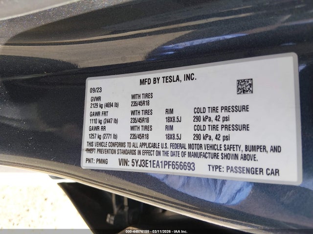 Aukcja sprzedaży 2023 Tesla Model 3 Rear-wheel Drive, vin: 5YJ3E1EA1PF656693, numer aukcji: 44576155
