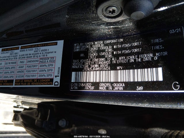 2021 TOYOTA 4RUNNER JTENU5JR4M5918424 Photo 8