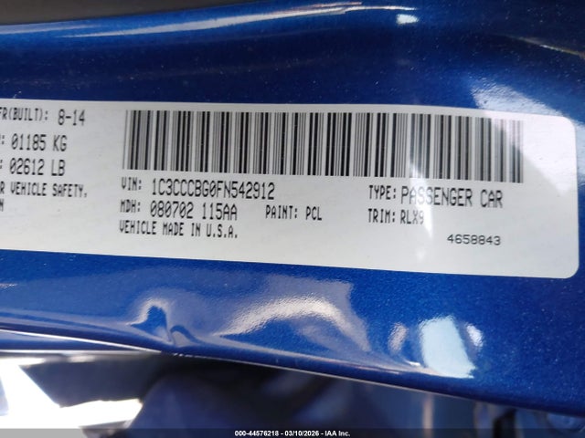 Продажа на аукционе авто 2015 Chrysler 200 S, vin: 1C3CCCBG0FN542912, номер лота: 44576218