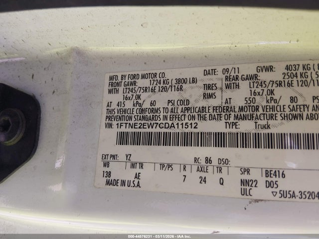 2012 FORD E-250 1FTNE2EW7CDA11512 Photo 8
