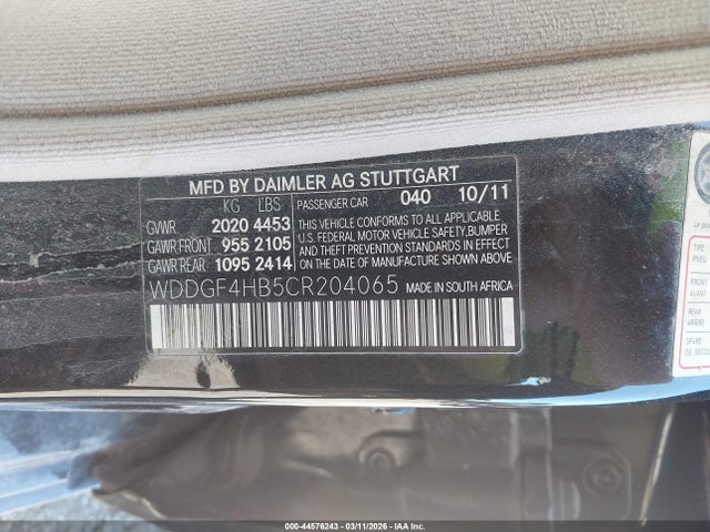 Продаж на аукціоні авто 2012 Mercedes-benz C 250 Sport, vin: WDDGF4HB5CR204065, номер лоту: 44576243