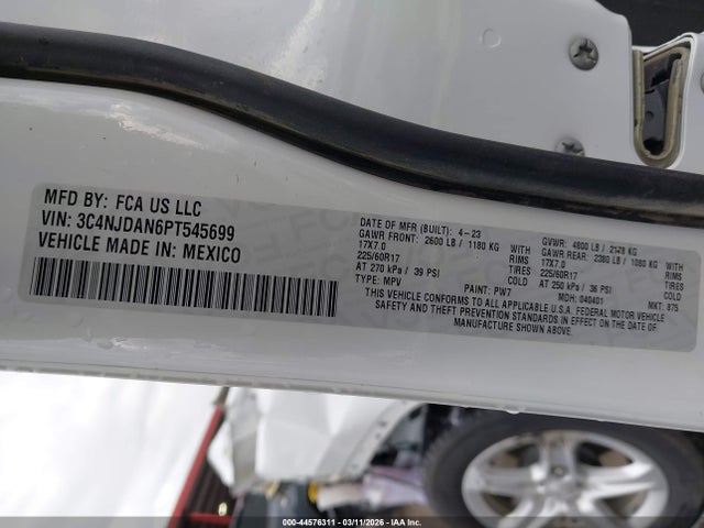 Продаж на аукціоні авто 2023 Jeep Compass Sport 4x4, vin: 3C4NJDAN6PT545699, номер лоту: 44576311