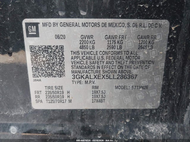 2020 Gmc Terrain Awd Denali მანქანა იყიდება აუქციონზე, vin: 3GKALXEX5LL286367, აუქციონის ნომერი: 44576320