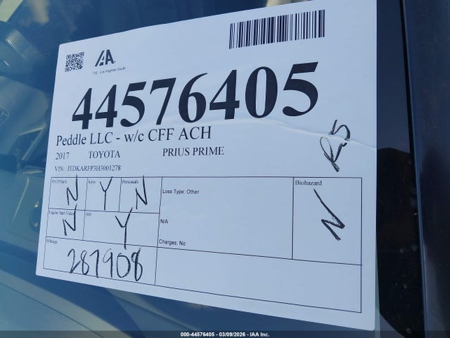 JTDKARFP3H3001278 Toyota Prius Prime Advanced