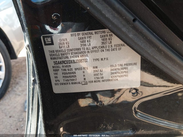 Продаж на аукціоні авто 2011 Buick Enclave 2xl, vin: 5GAKRCEDXBJ398702, номер лоту: 44576452