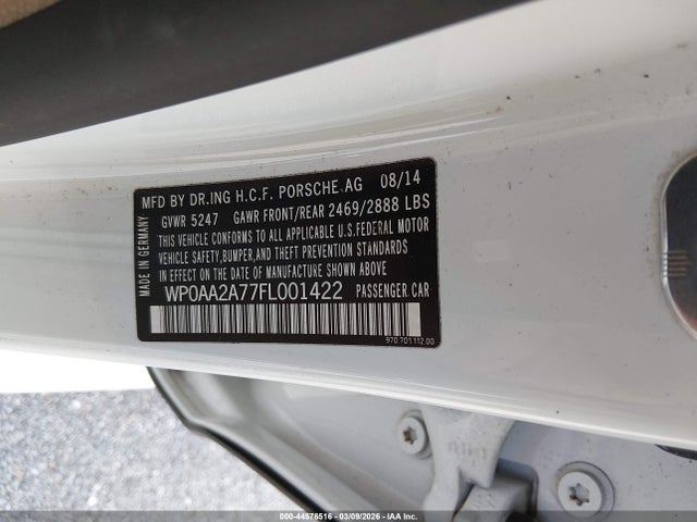 2015 PORSCHE PANAMERA WP0AA2A77FL001422 Photo 8